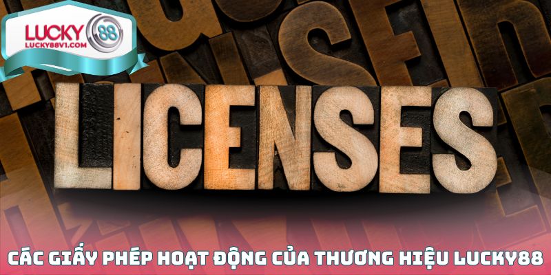 Các giấy phép hoạt động của thương hiệu Lucky88