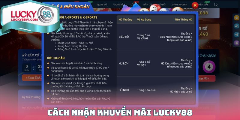 Cách nhận Khuyến mãi Lucky88